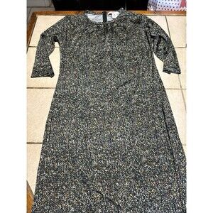 Leggiadro Dress Womens Size 4  3/4 Sleeve Sheath Knit Scoop Neck Zipper Back